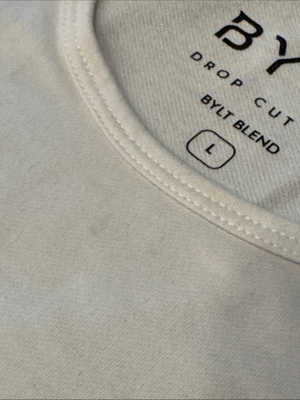 BYLT Basics White Short-Sleeve Crewneck Tee - Picture 4 of 4